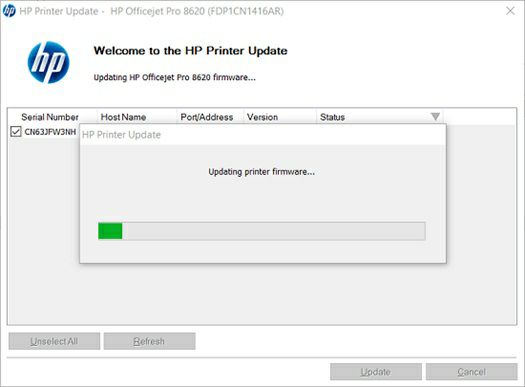 HP updating printer firmware