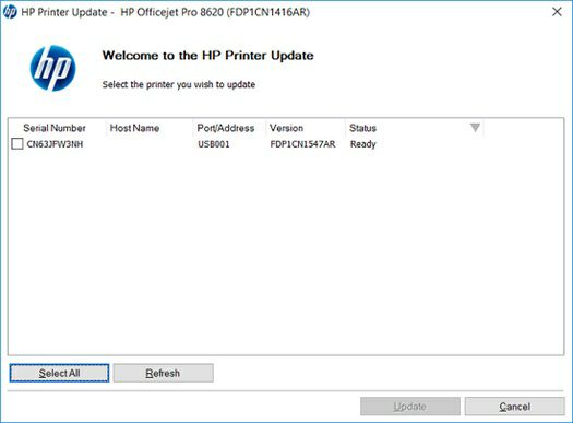 HP select printer fw