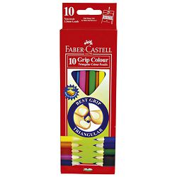 Boje drvene  10boja Jumbo trokutaste +šiljilo Faber Castell 116510 blister