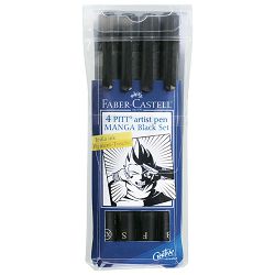Flomaster Pitt artist Manga Black set pk4 Faber Castell 167132 crni blister