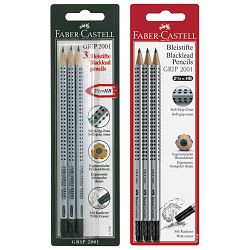 Olovka grafitna HB s gumicom Grip 2001 pk3 Faber Castell 117298 blister