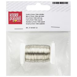 Žica ukrasna srebrna fi-0,25mmx150m-špula Knorr Prandell 21-6465722 blister