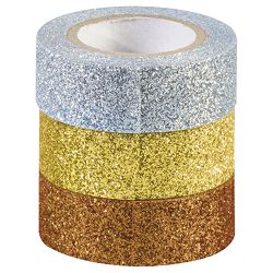 Traka Deco ljepljiva 15mmx3m glitter pk3 Heyda 20-35843 74 sortirano blister