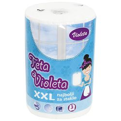 Ručnik papirnati jastučni troslojni-za staklo Teta Violeta XXL 