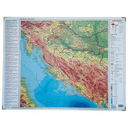 Mapa stolna Hrvatske obostrana 64x49cm plastificirana Trsat