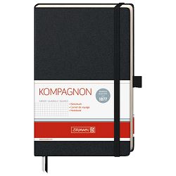 Notes A5 karo 96L  80g s gumicom Kompagnon Brunnen 10-55228 05 crni