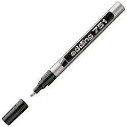 Marker permanentni lakirajući 1-2mm Edding 751 srebrni