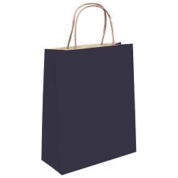 Vrećice ukrasne natron 32x41x12cm pletena ručka pk50 Duga plave