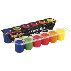 Boja tempera gvaš 25ml u čaši 6boja CMP.254TF6E fluorescentna