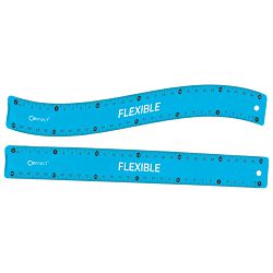 Ravnalo pvc 30cm flexibilno Connect prozirno plavo blister