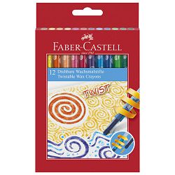 Boje voštane 12boja kartonska kutija okretne Faber Castell 120003 blister