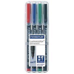 Marker permanentni 1mm pk4 Lumocolor Staedtler 317WP4