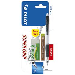 Olovka tehnička 0,5mm Super grip+gumica+mina Pilot sortirano blister
