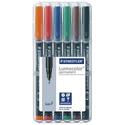 Marker permanentni 0,6mm pk6 Lumocolor Staedtler 318 WP6