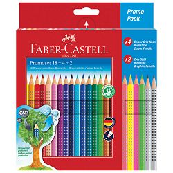 Boje drvene  22boje Grip 2001+2olovke grafitne Grip 2001 Faber Castell 201540