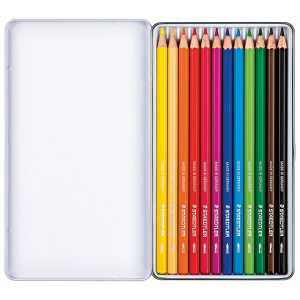 Boje drvene-vodene  12boja metalna kutija Aquarell Design Journey Staedtler 14610C M12
