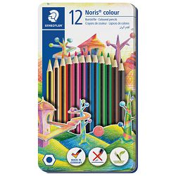 Boje drvene  12boja metalna kutija Noris colour Staedtler 185 M12
