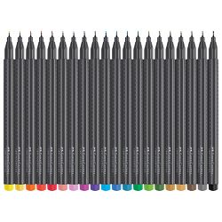 Flomaster fineliner 0,4mm Grip 20boja Faber Castell 151620 sort blister