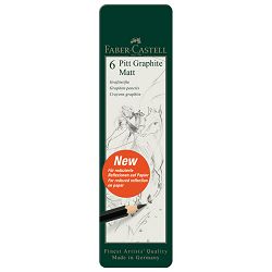 Olovka grafitna pk6 u metalnoj kutiji Pitt graphite matt Faber Castell 115207
