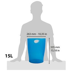 Koš za smeće pp 15L Ecobin Exacompta 45360D prozirno plavi