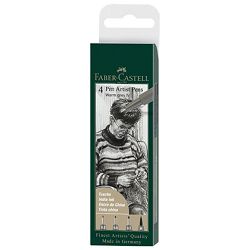 Set Pitt artist pk4 Faber Castell 167169 warm gray IV blister