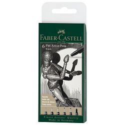 Set Pitt artist Black pk6 Faber Castell 167154 blister