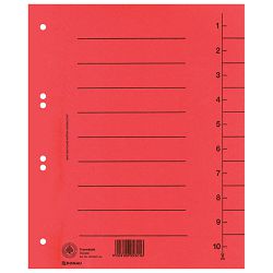 Pregrada kartonska A4 250g pk100 Donau 8610001-04 crvena