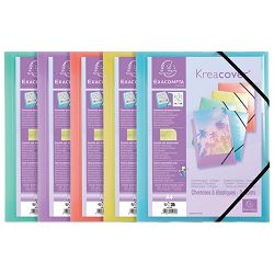 Fascikl klapa s gumicom pp A4 Kreacover Exacompta 55279E pastel sortirano
