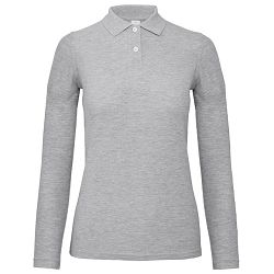 Majica dugi rukavi polo B&C ID.001 LSL/women 180g svijetlo siva XL 