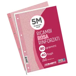 Blok za mapu uložnu 4 rupe A4 crte 40L Blasetti roza