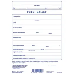 Obrazac B-8-3 putni nalog pk100 Fokus 