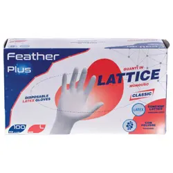 Pribor za čišćenje-rukavice latex-bez pudera Feather pk100 bijele M
