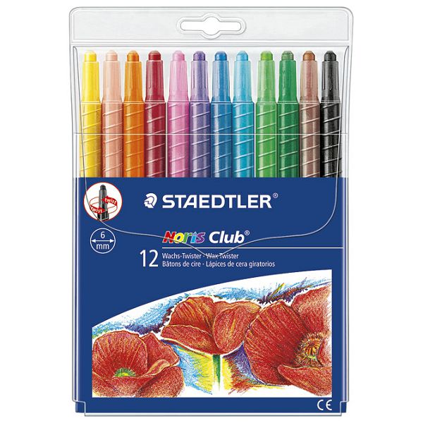 Boje voštane 12boja pvc etui okretne Noris club Staedtler 221 NWP12