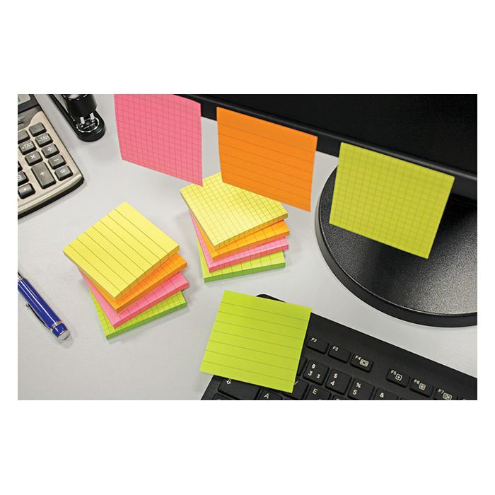 Blok samoljepljiv  75x75mm karo 80L Global Notes 5654-32-K neon-rozi