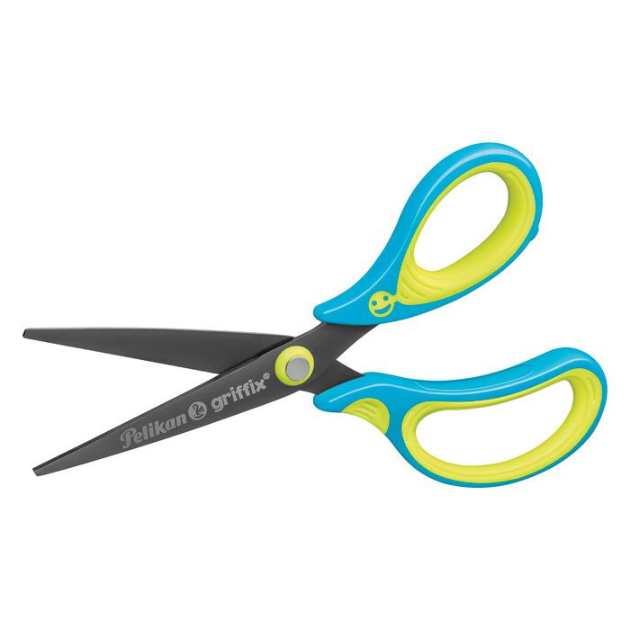 Škare školske 15cm Griffix Pelikan 810241 neon plavo-žute blister