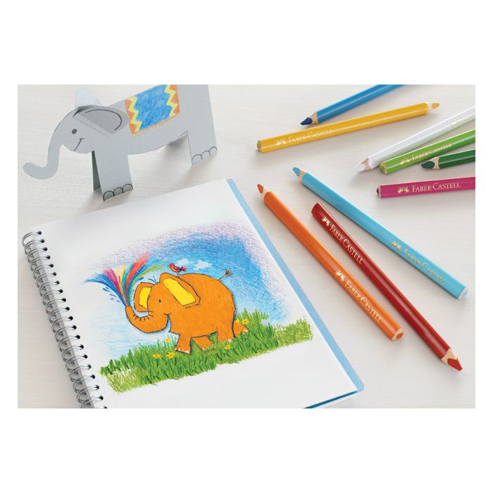 Boje drvene  24boje Jumbo trokutaste + šiljilo Faber Castell 116524 blister
