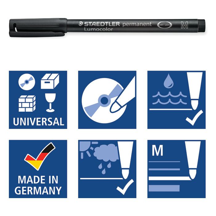 Marker permanentni 1mm Lumocolor Staedtler 317-9 BKDA crni blister