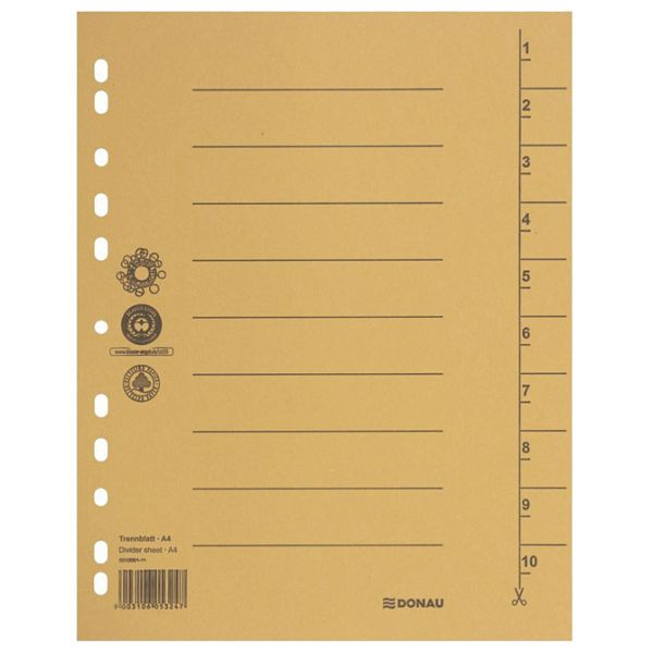 Pregrada kartonska A4 250g pk100 Donau 8610001-11 žuta
