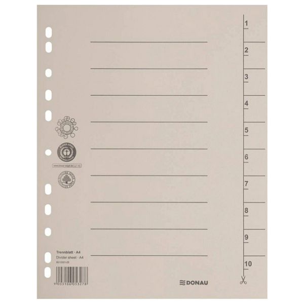 Pregrada kartonska A4 250g pk100 Donau 8610001-25 krem