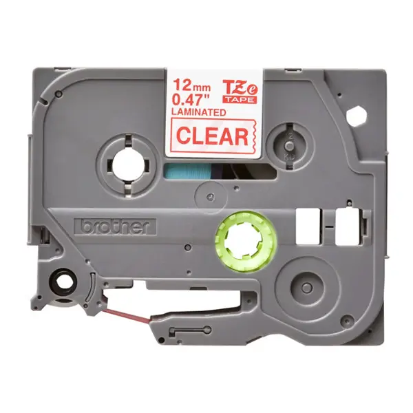 BROTHER TZE132 12mm RED ON CLEAR
