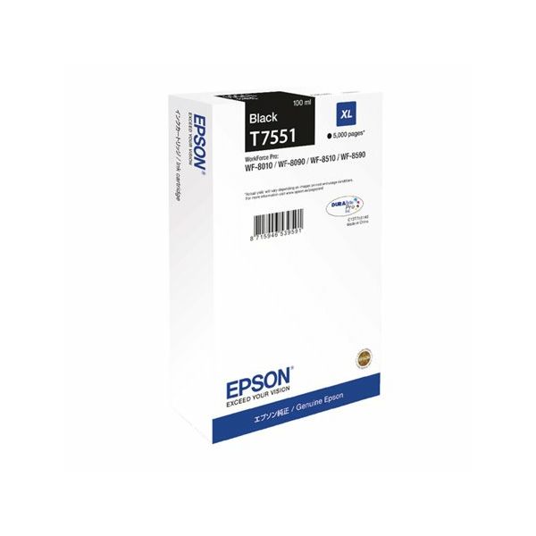Epson T7551 XL Black Originalna tinta