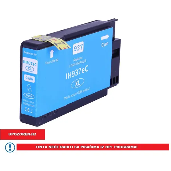 HP 4S6W6NE No.937e CYAN ZAMJENSKA TINTA 27,5ml