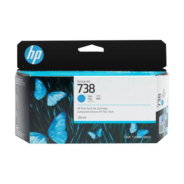 HP 738 130-ml Cyan DesignJet Ink Cartrid