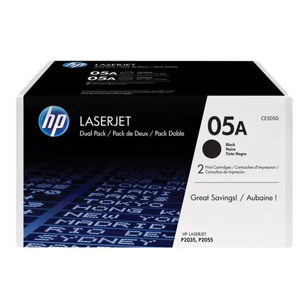 HP CE505D 05A Black Orginalni toner, dvostruko pakiranje