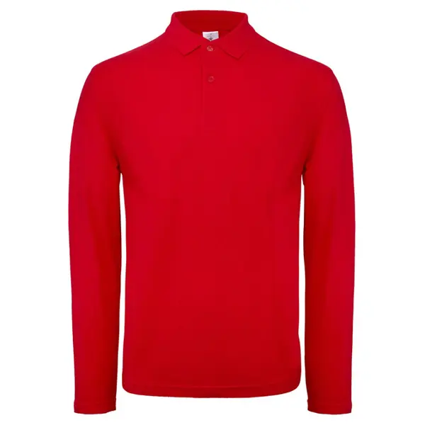 Majica dugi rukavi polo B&C ID.001 LSL 180g crvena S