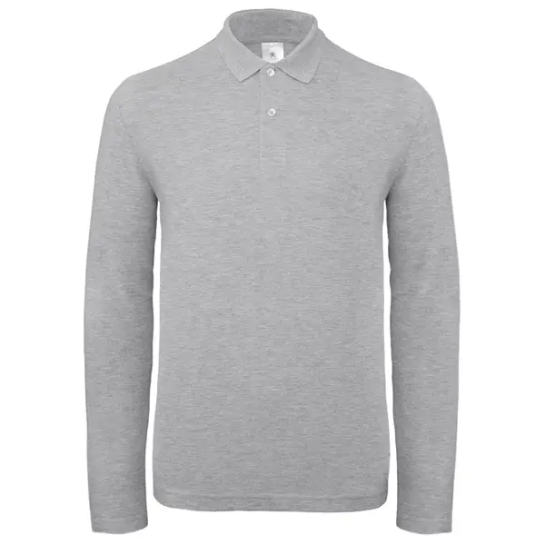 Majica dugi rukavi polo B&C ID.001 LSL 180g svijetlo siva 3XL