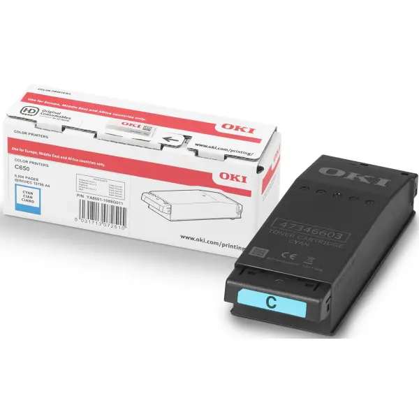 Oki toner C650dn, cyan, 6000 str.